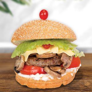 Mega Mushrooms and Cheese Burger Sandwich
