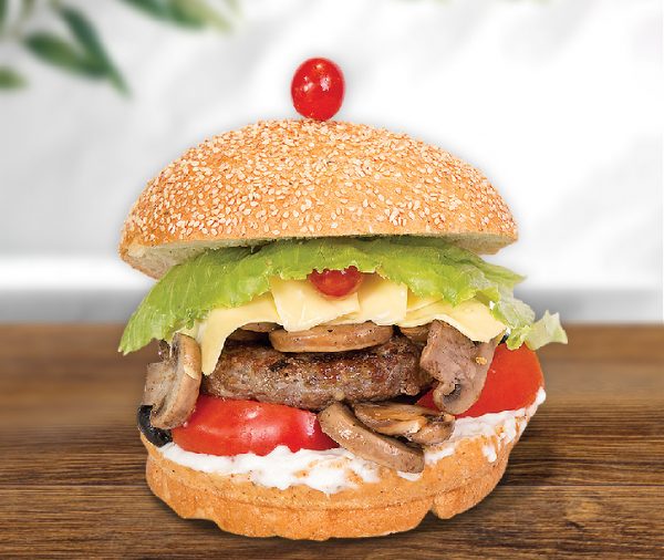 Mega Mushrooms and Cheese Burger Sandwich